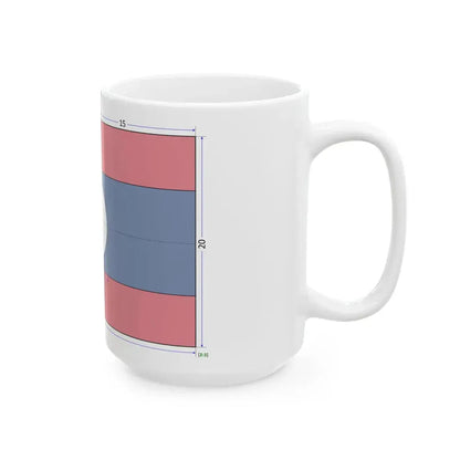 Flag of Laos construction sheet (Laos) White Coffee Mug - Go Mug Yourself