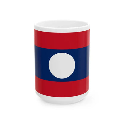 Flag of Laos (Laos) White Coffee Mug 15oz - Go Mug Yourself