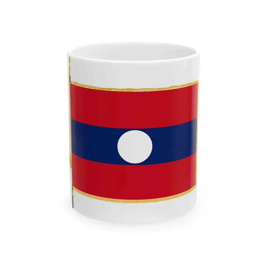 Flag of Laos parade (Laos) White Coffee Mug 11oz - Go Mug Yourself