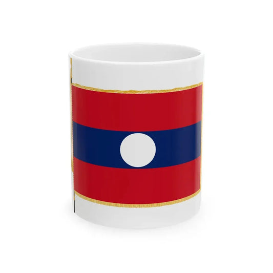 Flag of Laos parade (Laos) White Coffee Mug 11oz - Go Mug Yourself