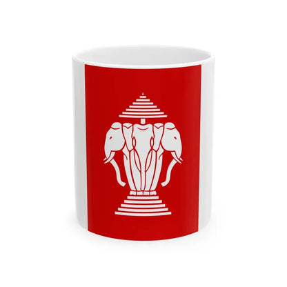 Flag of Laos vertical 1960s (Laos) White Coffee Mug 11oz - Go Mug Yourself