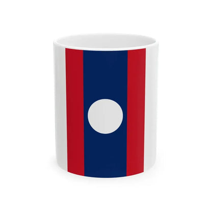 Flag of Laos vertical (Laos) White Coffee Mug 11oz - Go Mug Yourself