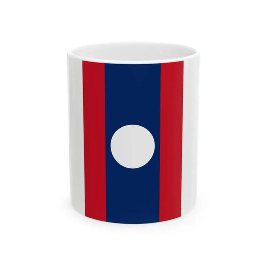 Flag of Laos vertical (Laos) White Coffee Mug 11oz - Go Mug Yourself