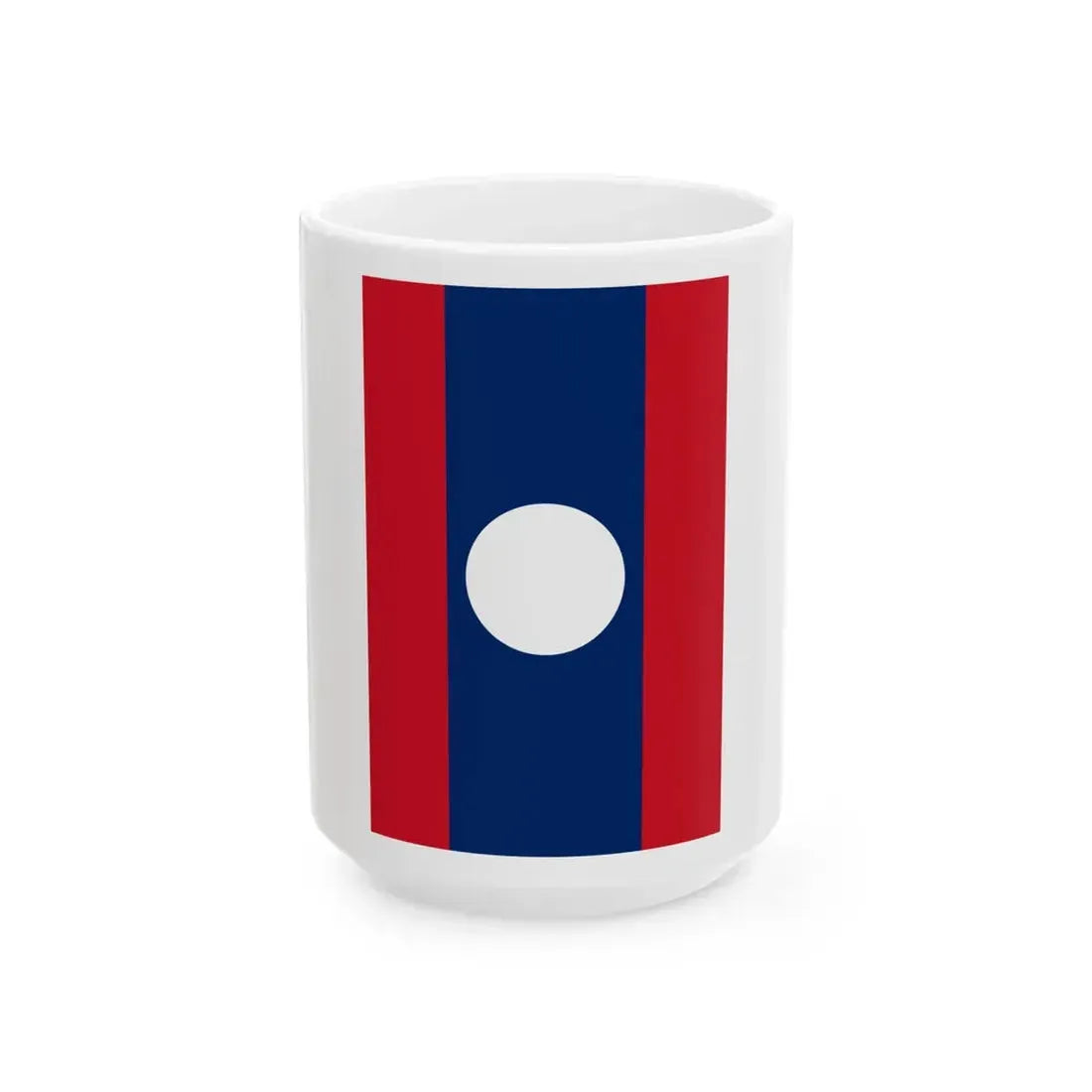 Flag of Laos vertical (Laos) White Coffee Mug 15oz - Go Mug Yourself