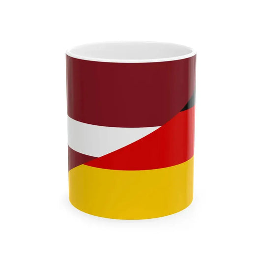 Flag of Latvia and Germany (Germany) White Coffee Mug 11oz - Go Mug Yourself