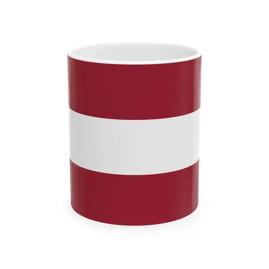 Flag of Latvia c. 1917-1919 variant (Latvia) White Coffee Mug 11oz - Go Mug Yourself