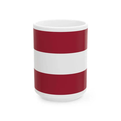 Flag of Latvia c. 1917-1919 variant (Latvia) White Coffee Mug 15oz - Go Mug Yourself