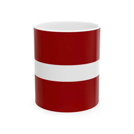 Flag of Latvia colors of 1990 (Latvia) White Coffee Mug 11oz - Go Mug Yourself