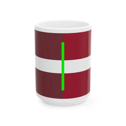 Flag of Latvia colour shade comparison (Latvia) White Coffee Mug 15oz - Go Mug Yourself