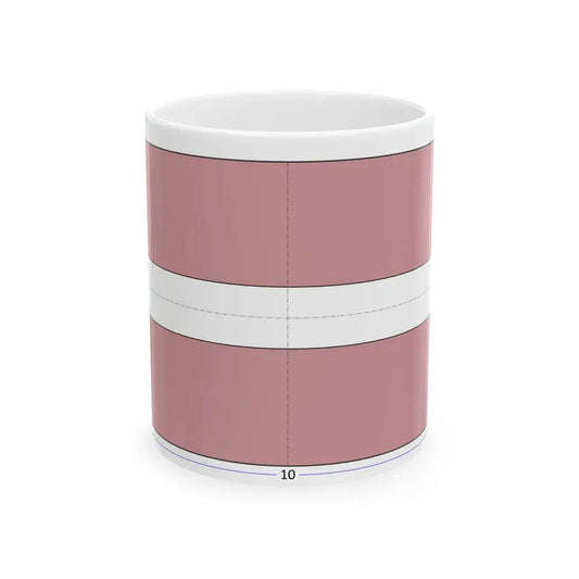 Flag of Latvia construction sheet (Latvia) White Coffee Mug 11oz - Go Mug Yourself