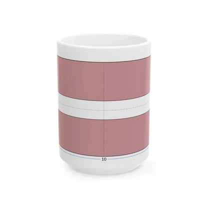 Flag of Latvia construction sheet (Latvia) White Coffee Mug 15oz - Go Mug Yourself