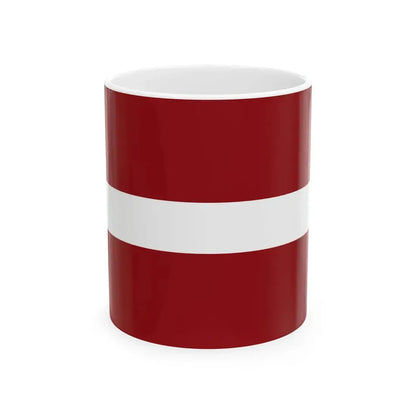 Flag of Latvia different red (Latvia) White Coffee Mug 11oz - Go Mug Yourself