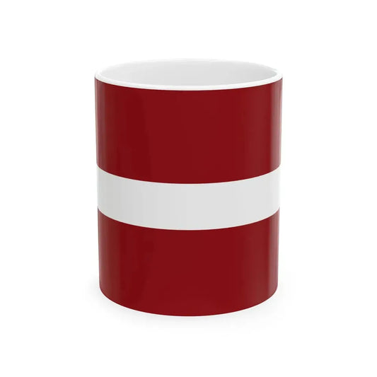 Flag of Latvia different red (Latvia) White Coffee Mug 11oz - Go Mug Yourself