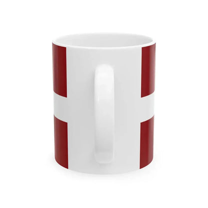Flag of Latvia different red (Latvia) White Coffee Mug - Go Mug Yourself