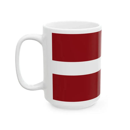 Flag of Latvia different red (Latvia) White Coffee Mug - Go Mug Yourself