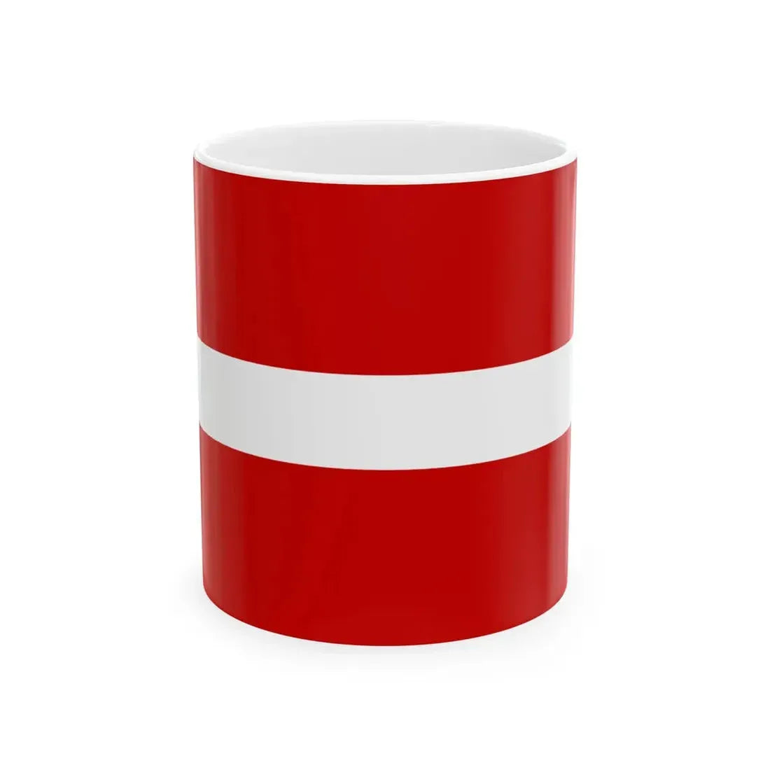 Flag of Latvia Soviet colors (Latvia) White Coffee Mug 11oz - Go Mug Yourself