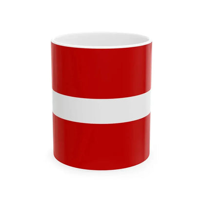Flag of Latvia Soviet colors (Latvia) White Coffee Mug 11oz - Go Mug Yourself