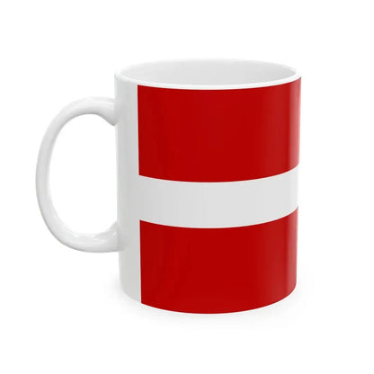 Flag of Latvia Soviet colors (Latvia) White Coffee Mug - Go Mug Yourself