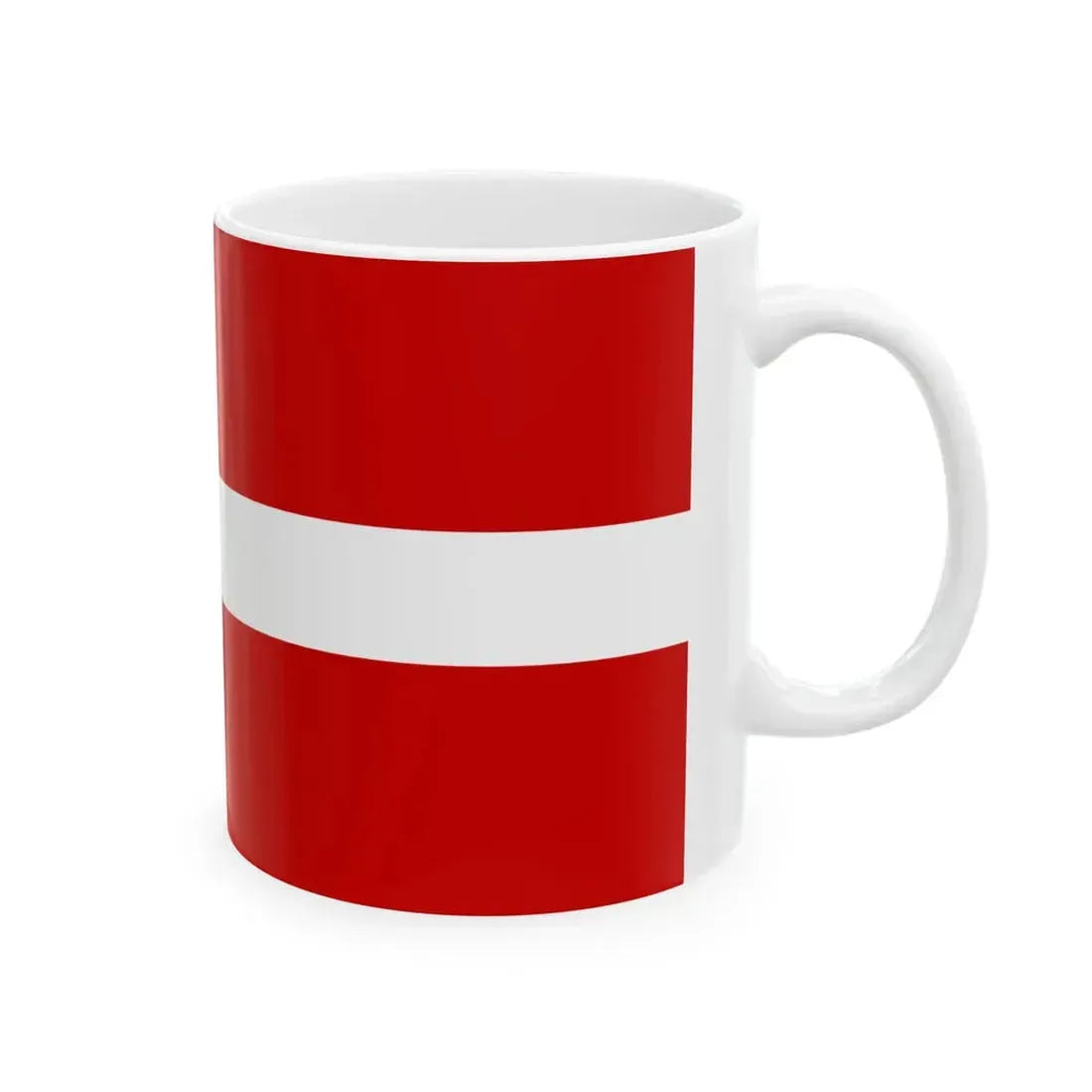 Flag of Latvia Soviet colors (Latvia) White Coffee Mug - Go Mug Yourself