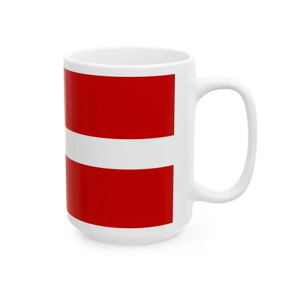 Flag of Latvia Soviet colors (Latvia) White Coffee Mug - Go Mug Yourself