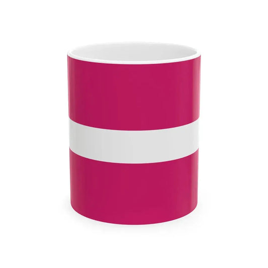 Flag of Latvia WFB 2000 (Latvia) White Coffee Mug 11oz - Go Mug Yourself