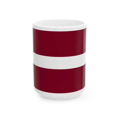 Flag of Latvia WFB 2004 (Latvia) White Coffee Mug 15oz - Go Mug Yourself