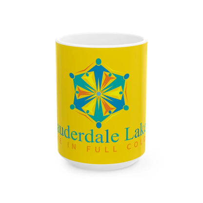 Flag of Lauderdale Lakes Florida (United States) White Coffee Mug 15oz - Go Mug Yourself