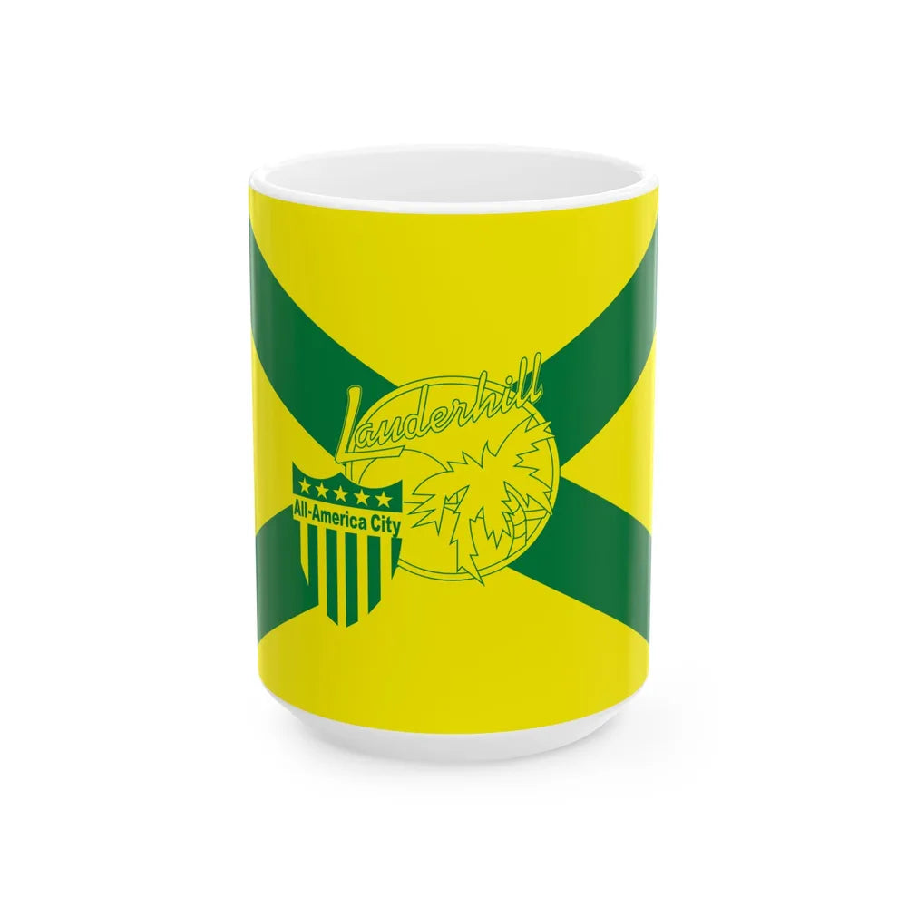 Flag of Lauderhill Florida (United States) White Coffee Mug 15oz - Go Mug Yourself