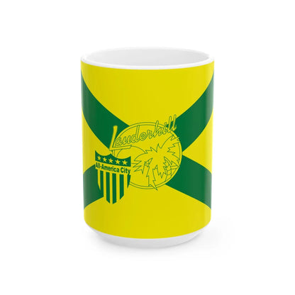 Flag of Lauderhill Florida (United States) White Coffee Mug 15oz - Go Mug Yourself