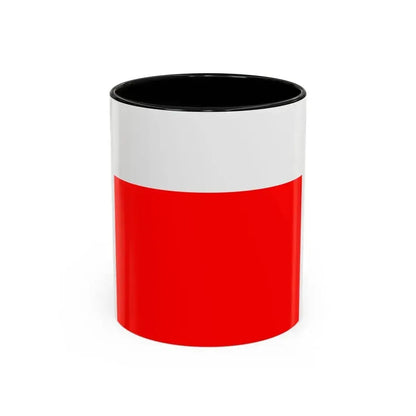 Flag of Lausanne Switzerland - Accent Coffee Mug 11oz Black - Go Mug Yourself