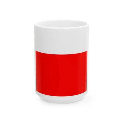 Flag of Lausanne Switzerland - White Coffee Mug 15oz - Go Mug Yourself
