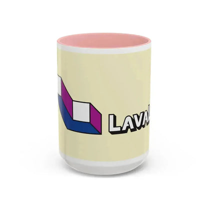 Flag of Laval Quebec Canada - Accent Coffee Mug 15oz Pink - Go Mug Yourself