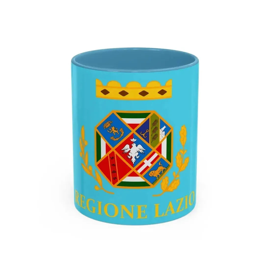 Flag of Lazio Italy - Accent Coffee Mug 11oz Light Blue - Go Mug Yourself
