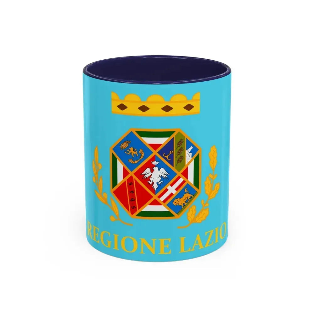 Flag of Lazio Italy - Accent Coffee Mug 11oz Navy - Go Mug Yourself