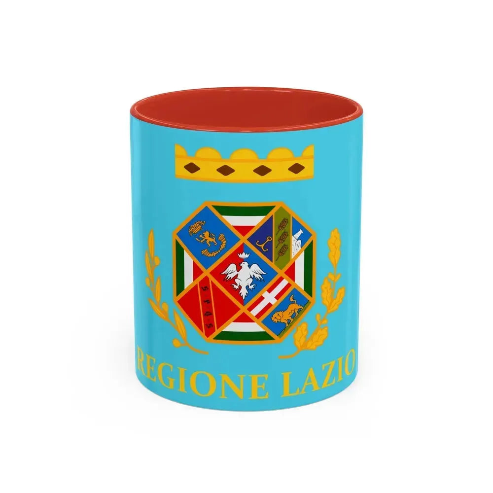 Flag of Lazio Italy - Accent Coffee Mug 11oz Red - Go Mug Yourself