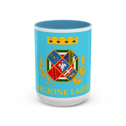 Flag of Lazio Italy - Accent Coffee Mug 15oz Light Blue - Go Mug Yourself