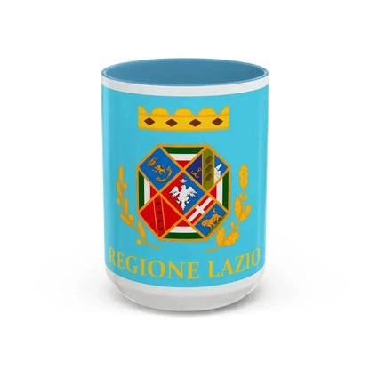 Flag of Lazio Italy - Accent Coffee Mug 15oz Light Blue - Go Mug Yourself