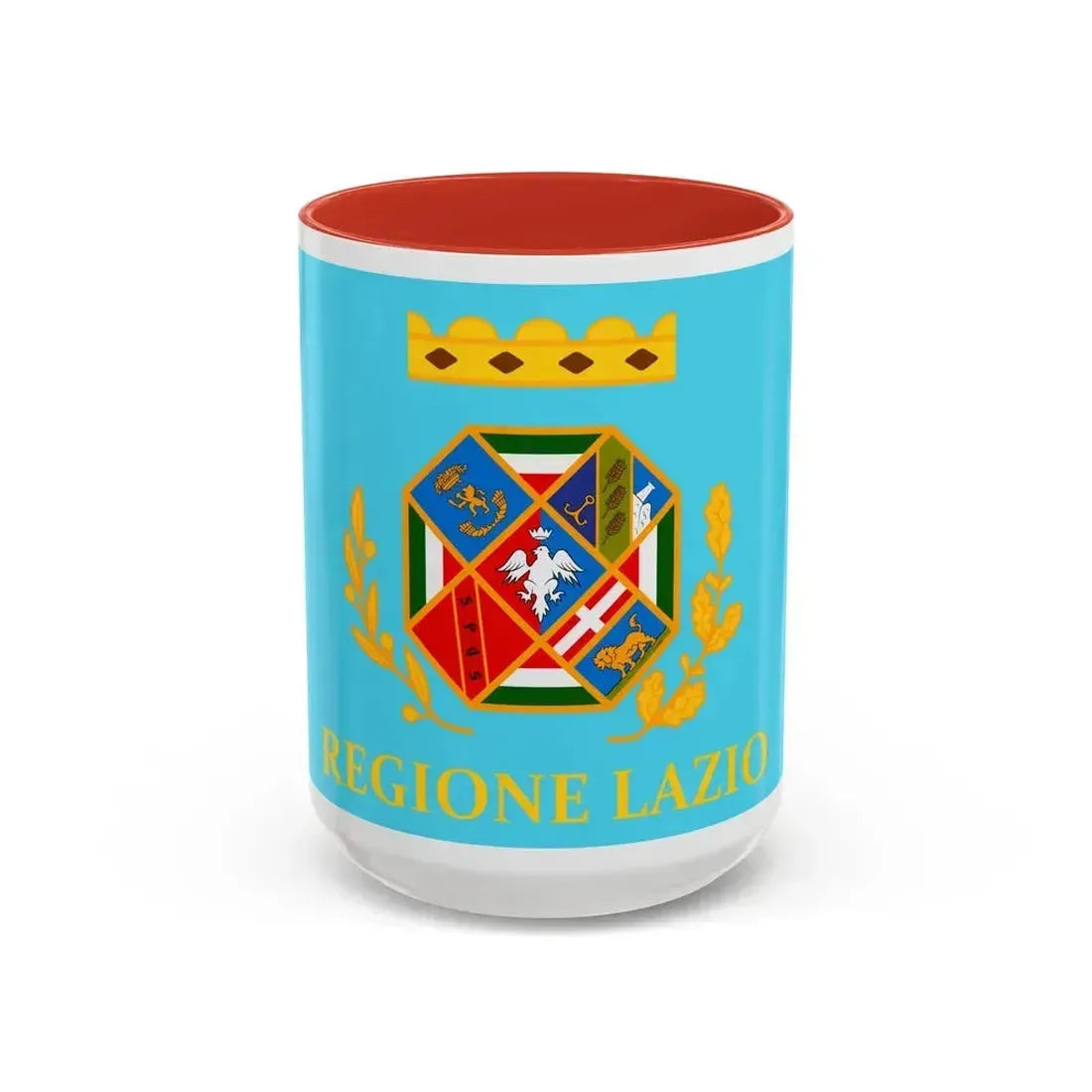 Flag of Lazio Italy - Accent Coffee Mug 15oz Red - Go Mug Yourself