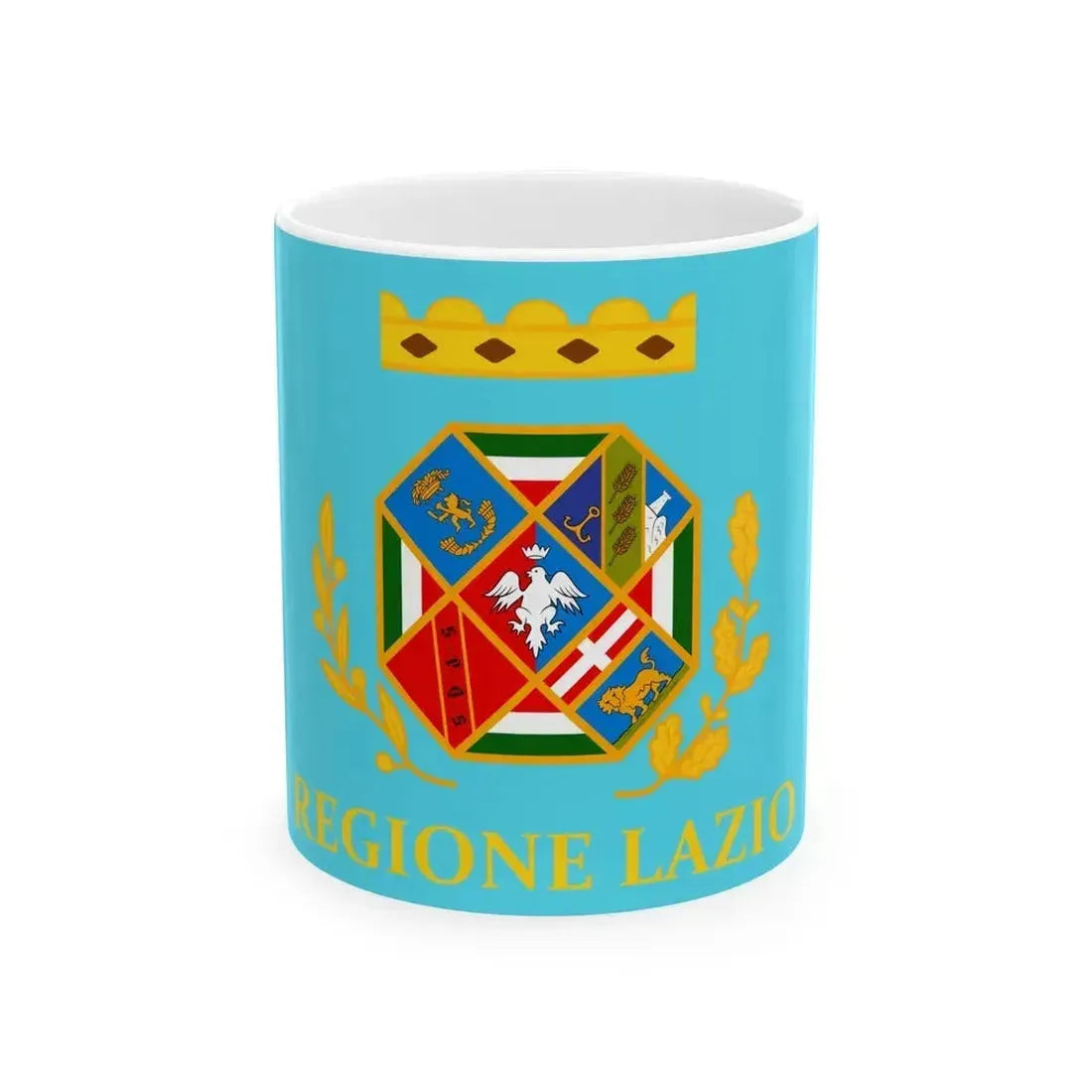 Flag of Lazio Italy - White Coffee Mug 11oz - Go Mug Yourself