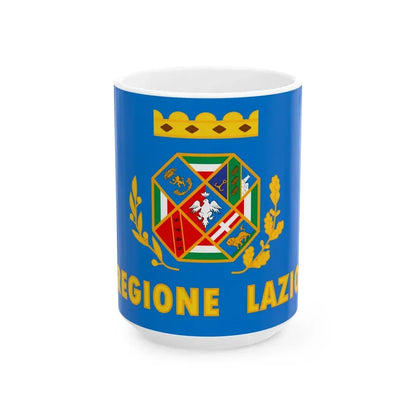 Flag of Lazio (Italy) White Coffee Mug 15oz - Go Mug Yourself