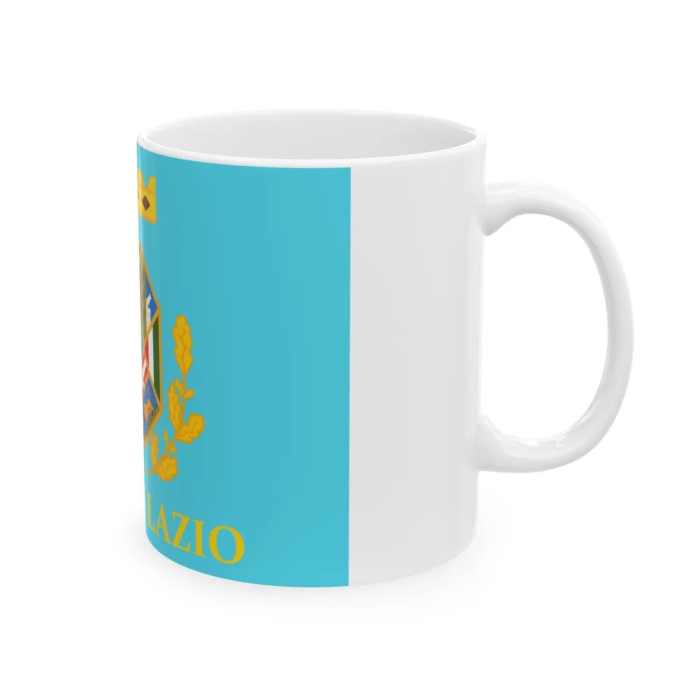 Flag of Lazio Italy - White Coffee Mug-Go Mug Yourself