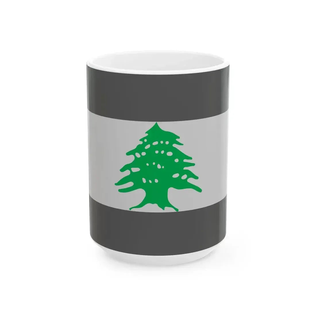 Flag of Lebanon - Cedar Tree (Lebanon) White Coffee Mug 15oz - Go Mug Yourself