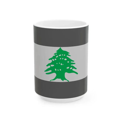 Flag of Lebanon - Cedar Tree (Lebanon) White Coffee Mug 15oz - Go Mug Yourself