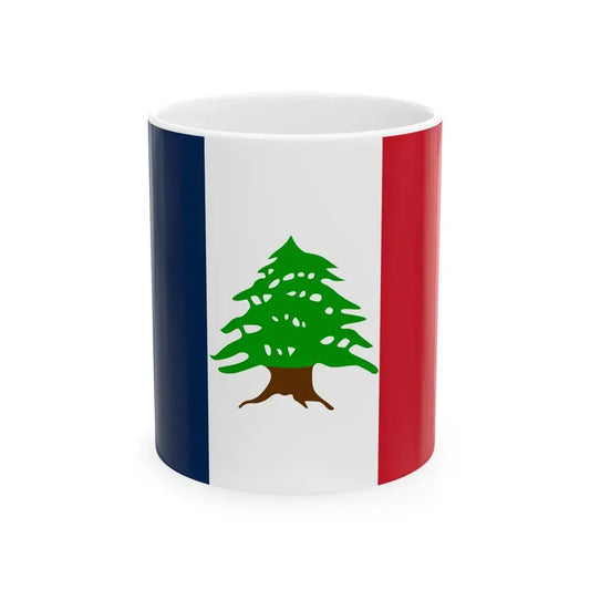 Flag of Lebanon during French Mandate 1920-1943 3 (Lebanon) White Coffee Mug 11oz - Go Mug Yourself