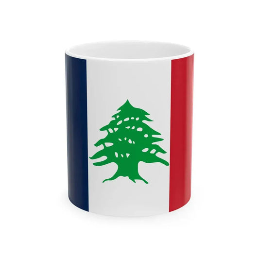Flag of Lebanon during French Mandate 1920-1943 (Lebanon) White Coffee Mug 11oz - Go Mug Yourself