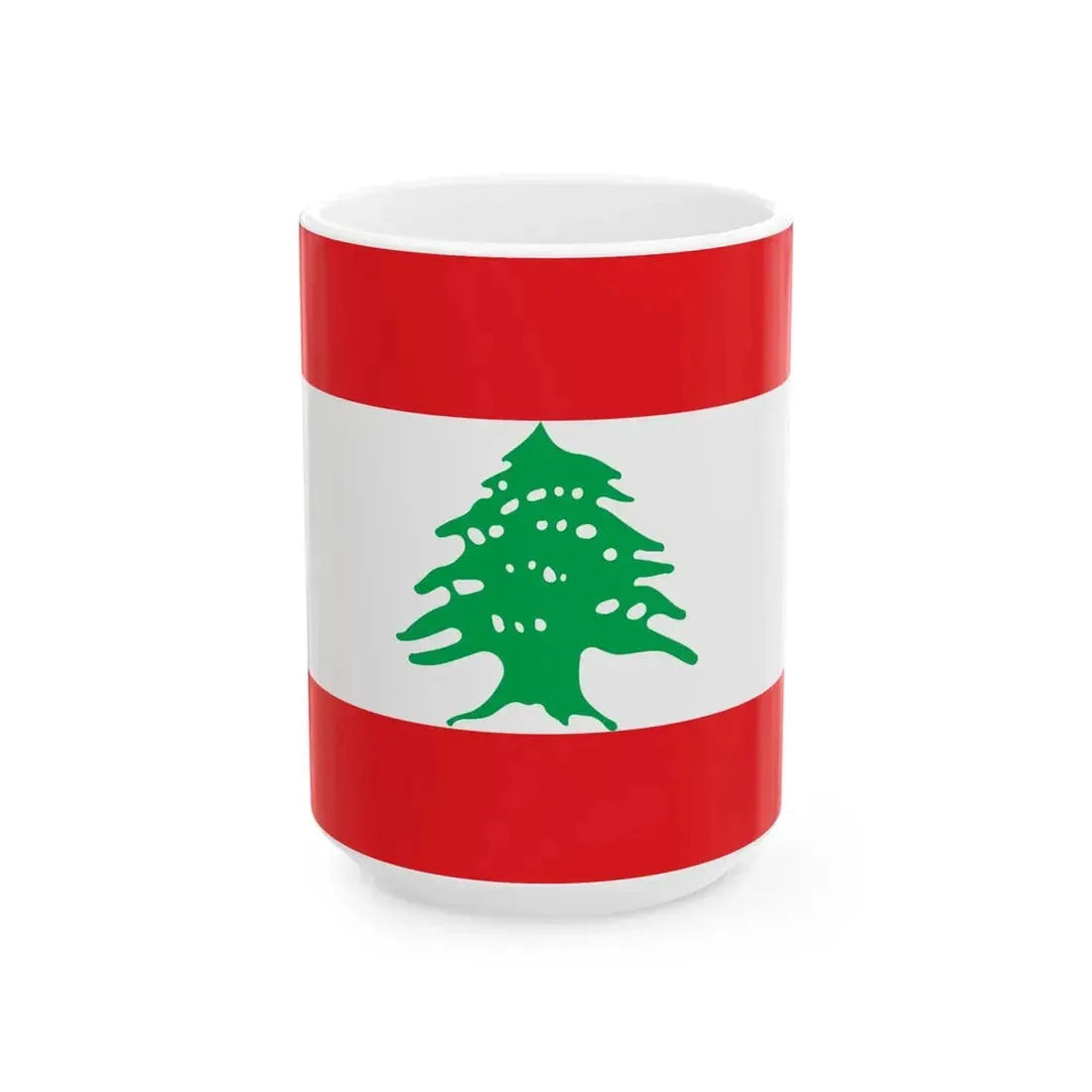 Flag of Lebanon WFB (Lebanon) White Coffee Mug 15oz - Go Mug Yourself