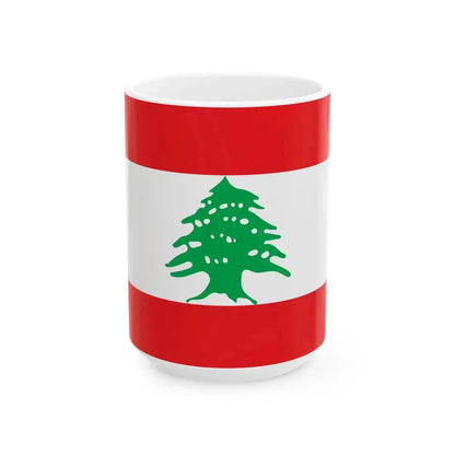 Flag of Lebanon WFB (Lebanon) White Coffee Mug 15oz - Go Mug Yourself
