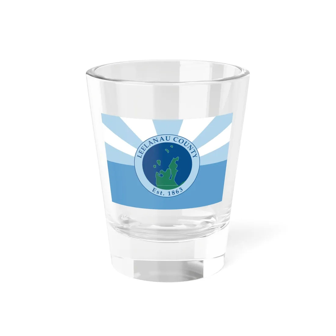 Flag of Leelanau County Michigan (United States) Shot Glass 1.5oz 1.5oz - Go Mug Yourself