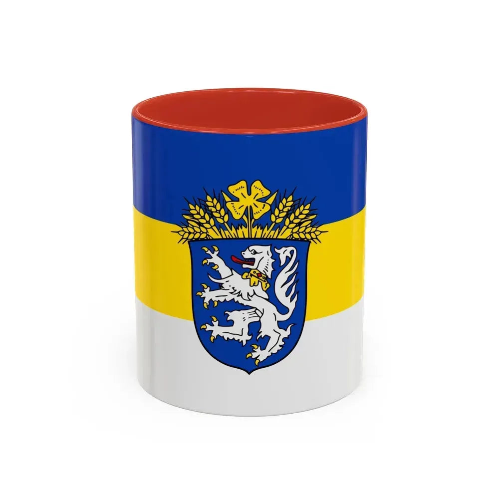 Flag of Leer Germany - Accent Coffee Mug 11oz Red - Go Mug Yourself
