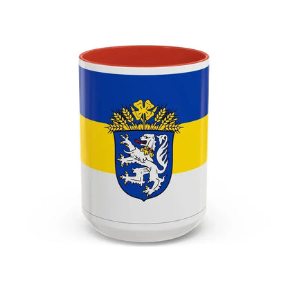 Flag of Leer Germany - Accent Coffee Mug 15oz Red - Go Mug Yourself